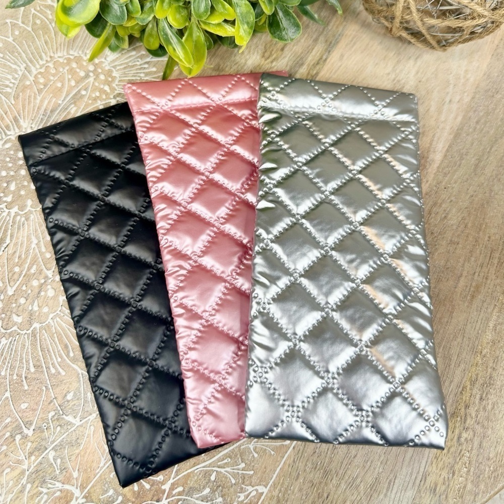 Quilted Black, Pink, and Silver Women’s Glasses/Sunglasses Case